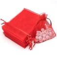 thumbnail image 1 of 100 bolsas transparentes con cordón para joyería, 2,8 x 3,6 pulgadas (7x9 cm), bolsas de regalo para bodas, fiestas y Navidad (rojo), 1 of 4