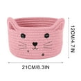 thumbnail image 2 of VANLOFE Cat Basket Storage Woven Basket Organizer with Ears Decorative Pet Toy Cute Basket Cotton Rope Basket for Gift Cat Dog Toy Bin Nursery Room(8.3 x 4.7 Inch,Pink), 2 of 5