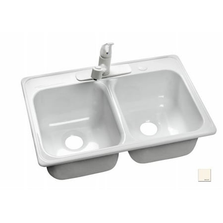 Lyons Industries Dks09dx Tb4 Biscuit Deluxe Dual Bowl Acrylic 10 Inch Deep Kitchen Sink
