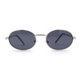thumbnail image 1 of 1990s Dad Shade Round Oval Metal Rim Sunglasses Silver Black, 1 of 4