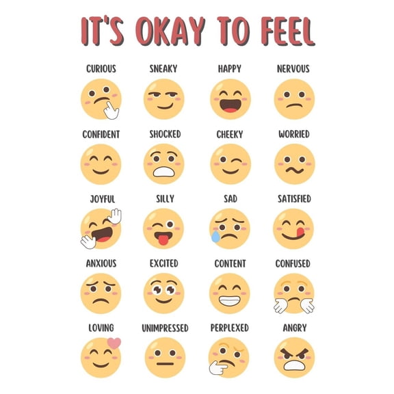 Classroom Decor, It Is Okay To Feel Poster  Inspirational Mental Health Poster for High School or Middle School - Boho Minimalist Wall Art for Bedroom, Dorm or Office Art Print poster