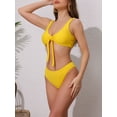 thumbnail image 2 of DARING DIVA Women's Lace Up Decoration Push Up Bikini Sets Large Yellow, 2 of 6