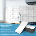 thumbnail image 3 of 102Pcs 3in. × 6in Peel and Stick Wall Tile for Kitchen Backsplash, Bathroom, Fireplace,Stick on Subway Tile,Glossy White, 3 of 7