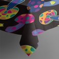 thumbnail image 3 of Colorful Psychedelic Mushroom Black Pattern Rectangle Tablecloth 60"x84",Waterproof Polyester Rectangle Table Cloth, Wipeable Spillproof Polyester Tablecloth for Dining, Camping, Indoor and Outdoor, 3 of 5