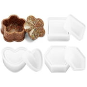 30 Pieces Clear Silicone Epoxy Resin Molds Kit for Coaster Casting for DIY Crafts, Geometric Shapes