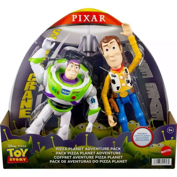 Pixar Toy Story Buzz and Woody 7" Pizza Planet Adventure Figure Set New With Tag