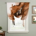 thumbnail image 2 of Blue Marble Tie Up Curtain Valance for Window, Adjustable Rod Pocket Window Curtains Shades, Modern Ombre Abstract Ink Painting Art Light Filtering Valance Drapes for Cafe Living Room Bedroom 52"x45", 2 of 9