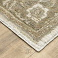 thumbnail image 4 of HomeRoots 510141 10 x 13 ft. Beige Ivory Tan Gold Gray & Green Oriental Power Loom Stain Resistant Rectangle Area Rug, 4 of 5