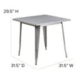 thumbnail image 6 of Flash Furniture Commercial Grade 31.5" Square Silver Metal Indoor-Outdoor Table, 6 of 9
