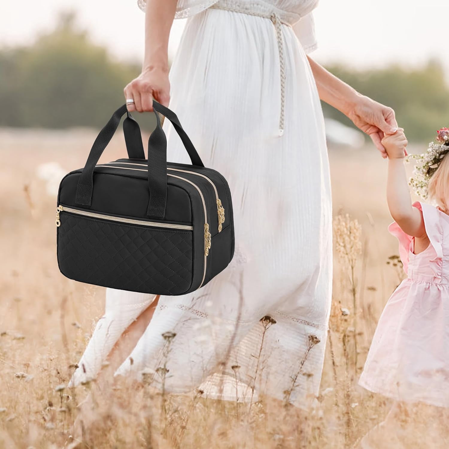 Damero Wearable Breast Pump Bag Compatible with Elvie, Willow and Momcozy Breast Pump, Carrying Case for Hand-Free Wearable Breast Pumps, Pump Parts and More, Pink