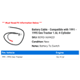 thumbnail image 2 of Battery Cable - Compatible with 1991 - 1995 Geo Tracker 1.6L 4-Cylinder 1992 1993 1994, 2 of 2