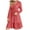 Red, variant on Yyeselk Womens Long Sleeve Casual Dresses V Neck Loose Solid Color Ruched Comfy Swing Empire Waist Ruffle Hem Flowy Knee Length Dress Green S