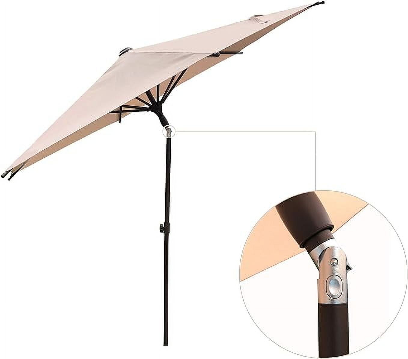 Abba Patio 9ft Aluminum Outdoor Patio Umbrella w/ Tilt & Crank, Star Series-6 Ribs, Beige