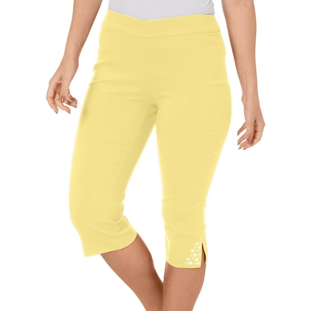 womens petite pull on capris