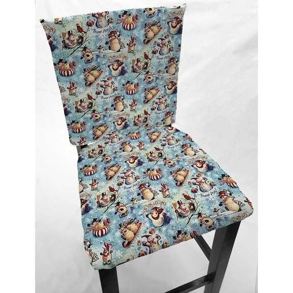 Christmas Snowman Dining Room Chair Back Covers or Seat Covers by Penny's Needful Things (Both Chair Back & Seat Cover) (16 W x 14 H CHAIR BACK)