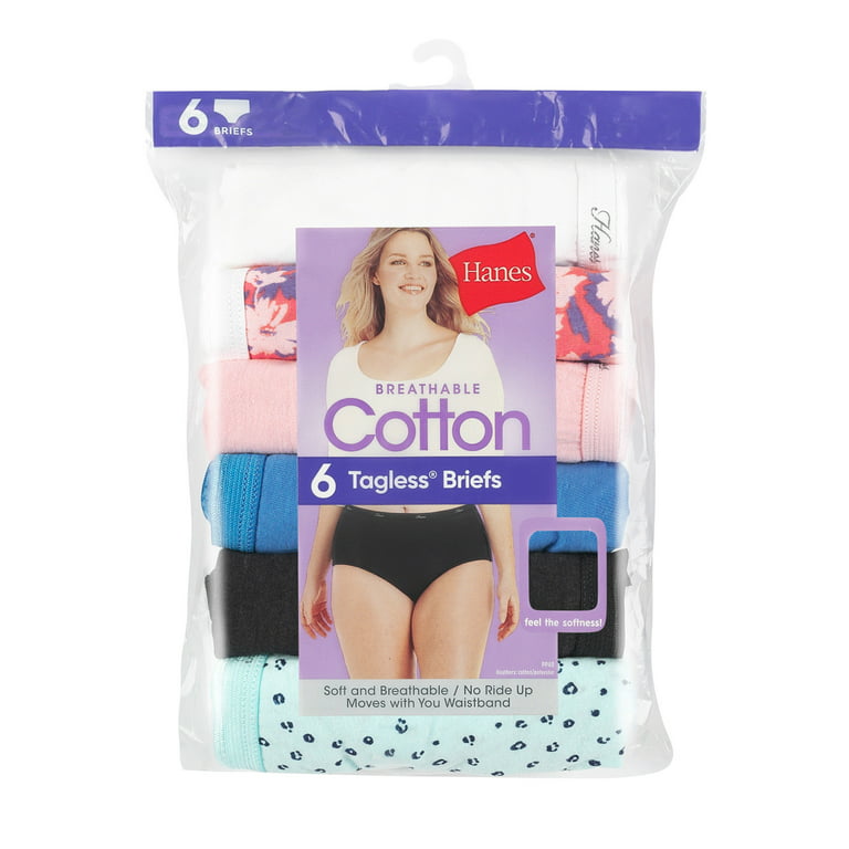 Hanes Women's Cotton Brief Panties 6 Pack - Walmart.com