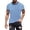Blue, variant on Mens Graphic T-shirts Short Sleeve Crewneck Tee Stripe Print Street Style Summer Top Blue M