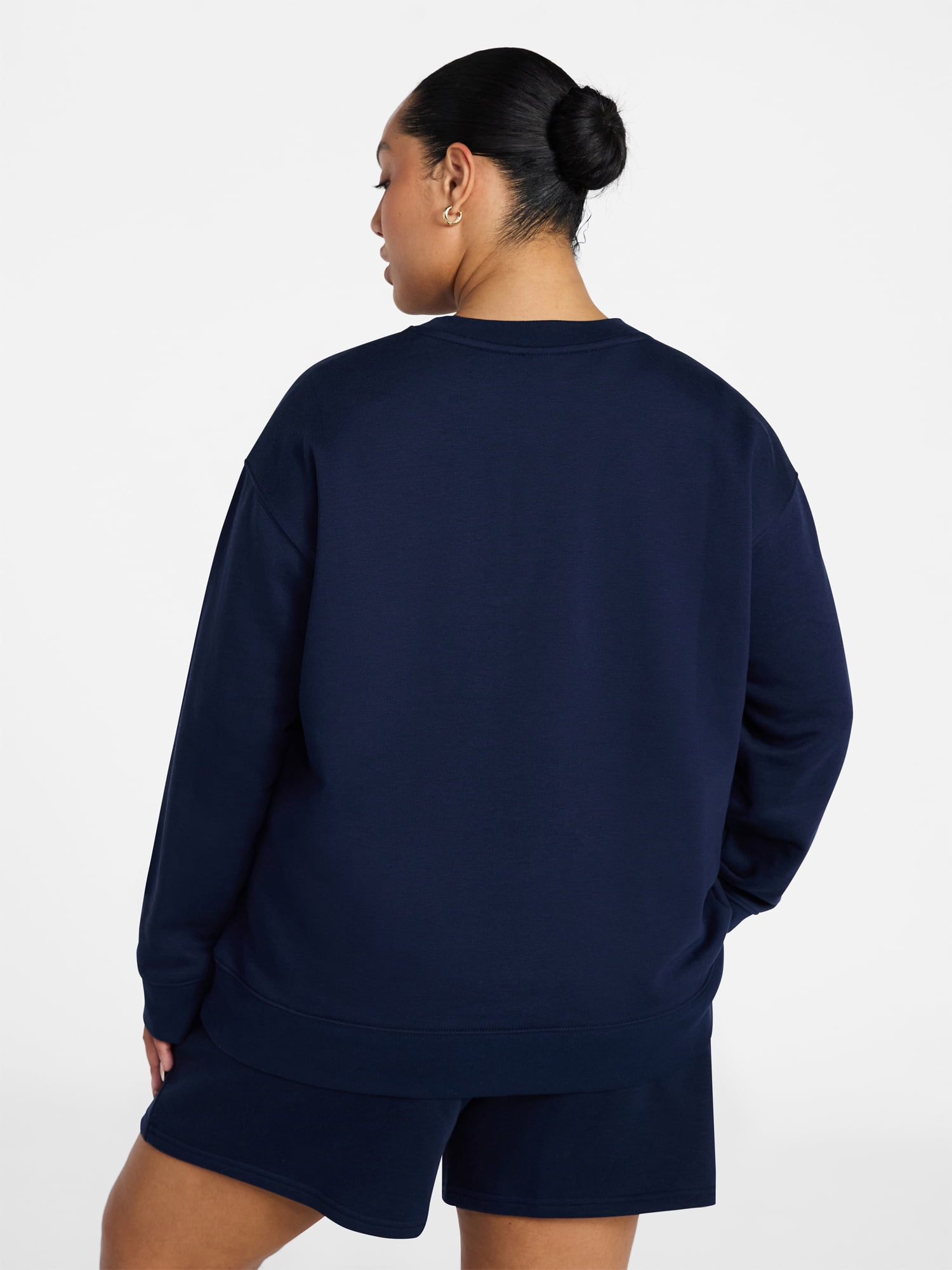 Terra & Sky Women's Plus Size Fleece Sweatshirt with Long Sleeves, Size 0X-5X