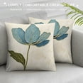 thumbnail image 3 of SHERONV Turquoise Gold Teal Throw Pillow Covers   Green Plant Leaf Floral Pillow Covers Farmhouse Decorative Outdoor Patio Pillow Cases Cushion Covers for Living Room Couch Sofa Home Decor 22x22in, 3 of 5