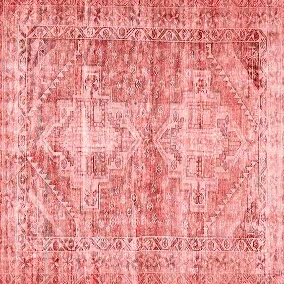 Ahgly Company Indoor Square Persian Red Traditional Area Rugs, 5' Square