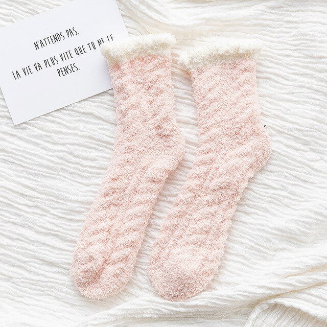 Calcetines de felpa de invierno de dibujos animados Kawaii para mujer, calcetines divertidos cálidos de lana Coral para mujer con patrón de pata de gato y perro en 3d para dormir en el suelo del hogar Gao Jinjia LED