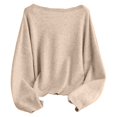 thumbnail image 4 of Women's Bow Tie Front Cardigan Sweater Long Sleeve Knit Sweaters Top Color: Khaki Size: M, 4 of 5