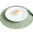 thumbnail image 2 of Round Placemats Set of 4, Cotton Woven Placemat Heat-Resistant Non-Slip Washable Table Mats for Dining Table 14 Inch,Green, 2 of 2