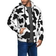 thumbnail image 2 of Goofa Milk Cow Pattern Mens Full-zip Hoodie, Zip-up Pullover Hooded Sweatshirt, Kangaroo Pocket Hoodie Ideal for Daily Wear, Travel, and Home-X-Large, 2 of 5