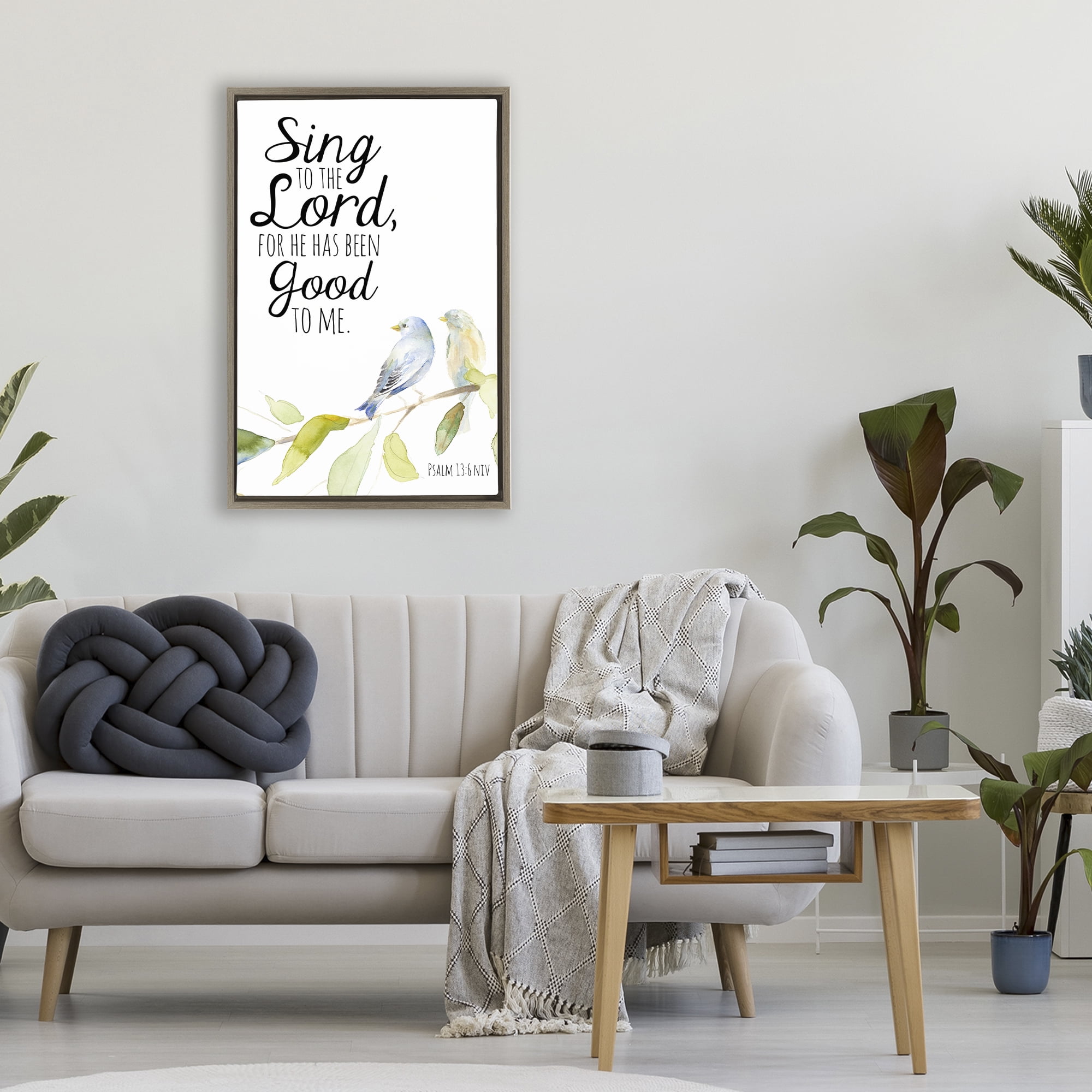 Stupell Industries Sing To The Lord Brown Framed Floater Canvas Wall Art, design by Lanie Loreth