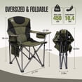 thumbnail image 2 of REDCAMP Oversized Padded Camping Chair 2 Pack, Heavy Duty 450lbs Folding Chair with Cooler Bag & Cup Holder for Outdoor Camping Fishing Beach Travel, 2 of 8