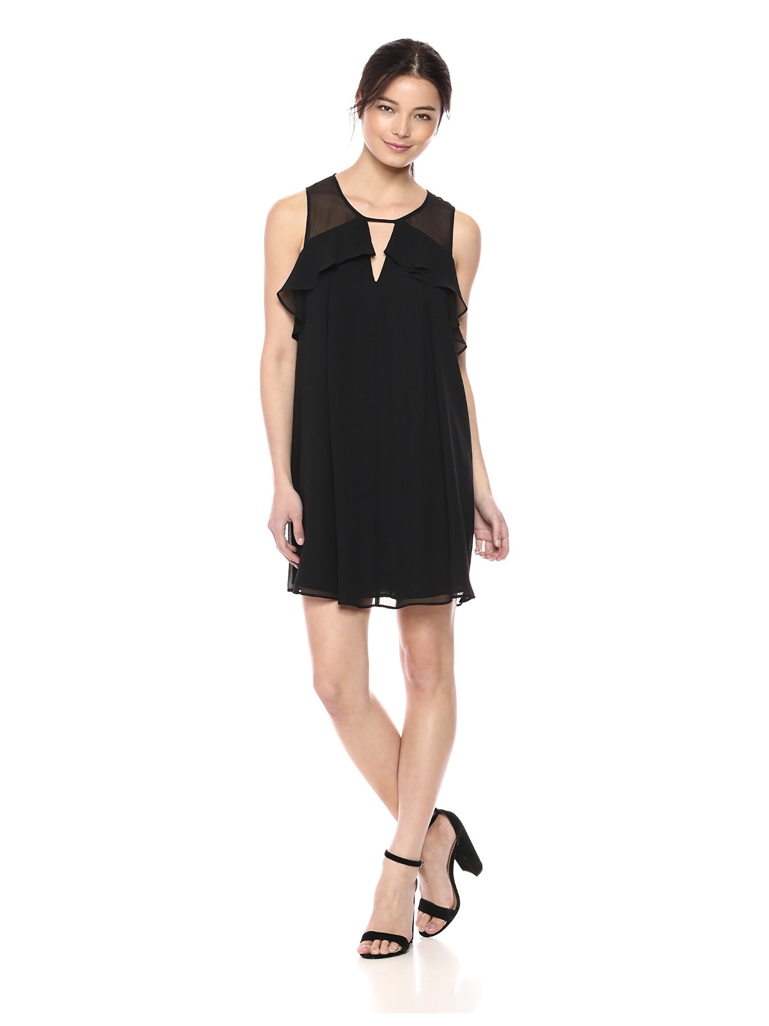 bcbg black sleeveless dress