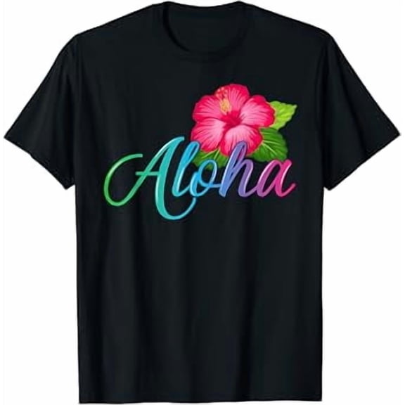 Aloha Hawaii Beach Hawaiian Island Flower Luau Party Vintage T-Shirt