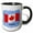 Black/White, variant on 3drose, Canadian Flag Waving on a Blue Background., 15oz Mug