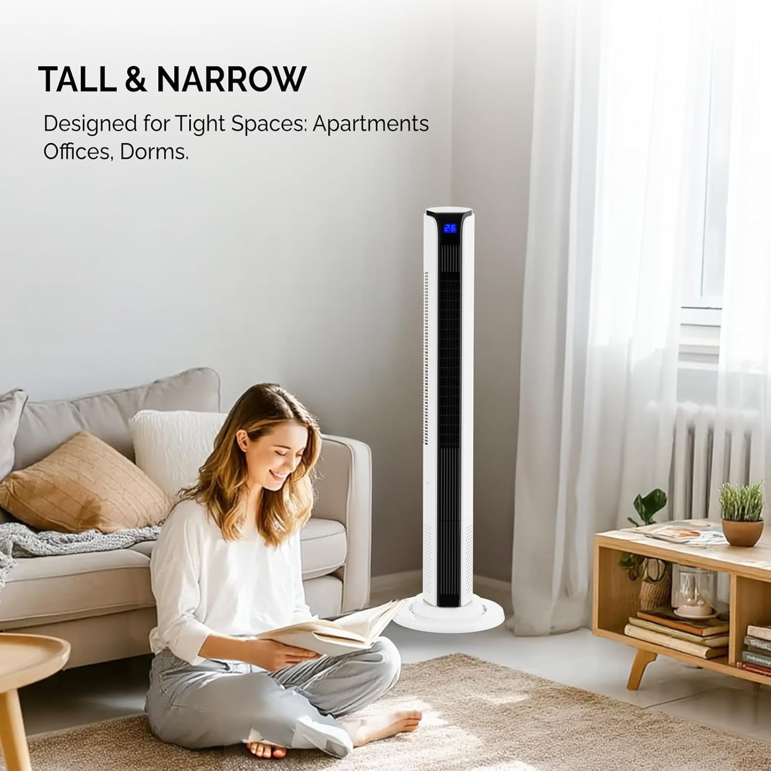 VINGLI 42" Tower Fan for Bedroom, Smart Floor Fan with APP & Remote Control, 3 Modes, 3 Speeds, Standing Fan with Oscillating, 12H Timer, Quiet Fan for Cooling Home Office