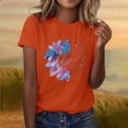 thumbnail image 5 of HOMBOM Tops for Women Tee Shirts Crewneck Graphic Summer Cute Short Sleeve Ladies Blouse Soft, 5 of 6