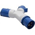 thumbnail image 1 of 2025 Latest Model 2-Way Splitter 16A 220v IP44 2 Way 3 pin Industrial Site Plug & Wall Socket, 1 of 5