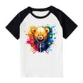 thumbnail image 3 of Feancey T-Shirt Graphique 3D Enfants Garçons Filles Mignon Imprimé Manches Courtes Hauts Doux Décontracté Col Rond Blouse Été Chandail T-Shirts 90 % de Rabais Liquidation Noir 13 Ans, 3 of 9