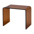 thumbnail image 1 of Elodie Acrylic Side Table Acrylic Rectangle U Shape Bedside Table Acrylic End Table Brown, 1 of 8