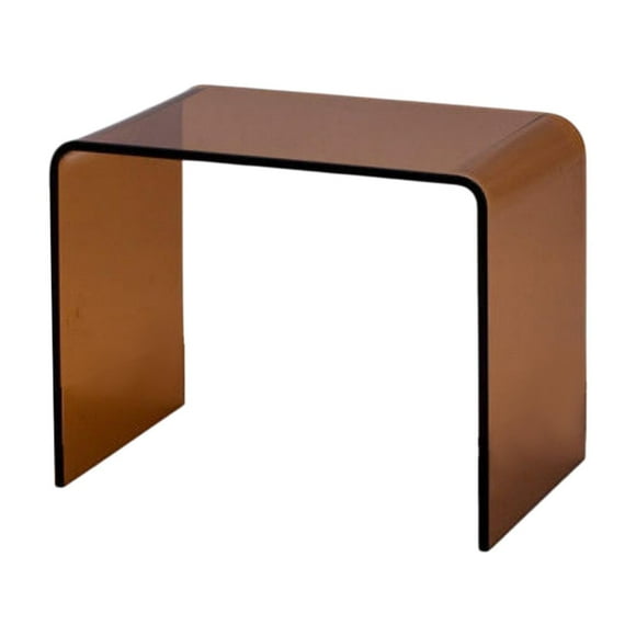 Mesa auxiliar de acrílico, mesa auxiliar transparente, taburete acrílico, muebles modernos para sala de estar en forma de U, mesa de centro acrílica, Marrón