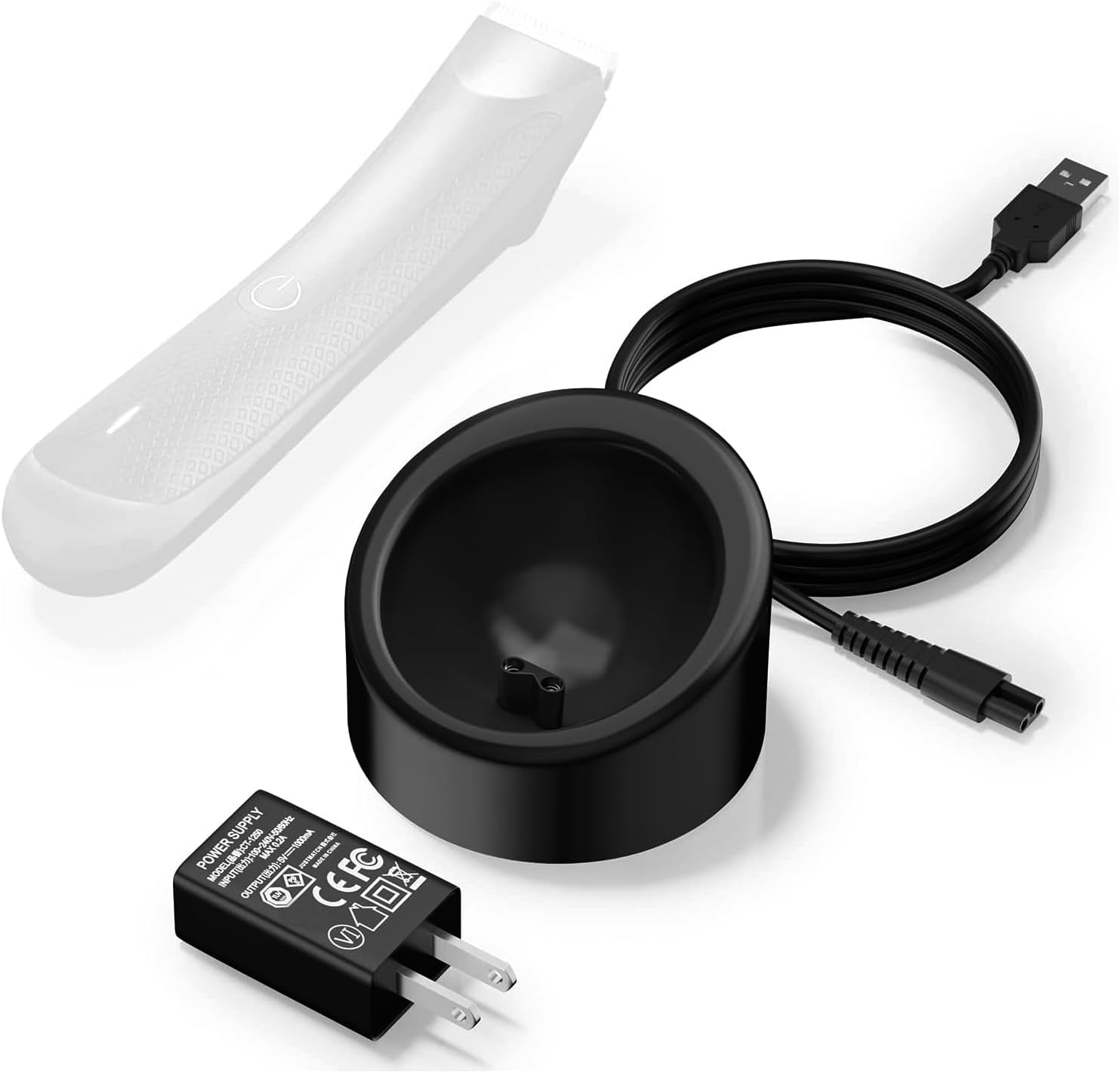 VHBW Replacement for MMANSCAPED Charging Dock with AC Adapter for MANSCAPEDd Lawn Mower 3.0 & 2.0 Electric Groin Hair Trimmer