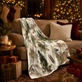 thumbnail image 3 of Rustic Mountain Lodge Autumn, Cozy Rustic Scene, Warm Flannel Blanket for Cabin and Lodge with Detailed Artwork, Animal Lovers Thanksgiving Gift, Rustic Home Decor, 3 of 9