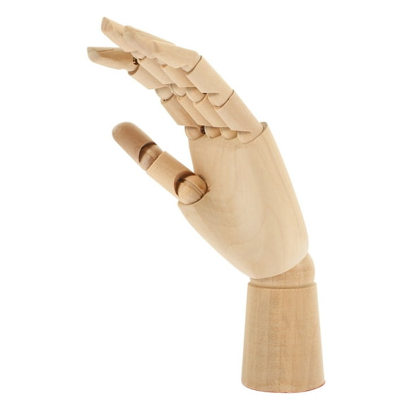 HAMPPLIES Simulation Hand Model Articulated Joints Beige Wood 1Pcs