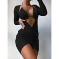 thumbnail image 5 of 3 Piece Long Sleeve Swimsuits for Women Halter Triangle Bikini with Bathing Suit Cover Up, 5 of 6