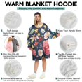 thumbnail image 5 of Wearable Oversized Blanket,Pioneer Flower Floral Print Pattern Wearable Blanket Hoodie for Adults,Cozy Hooded Blankets with Super Pockets,Super Warm Fuzzy Pullover for Women & Men, 5 of 6