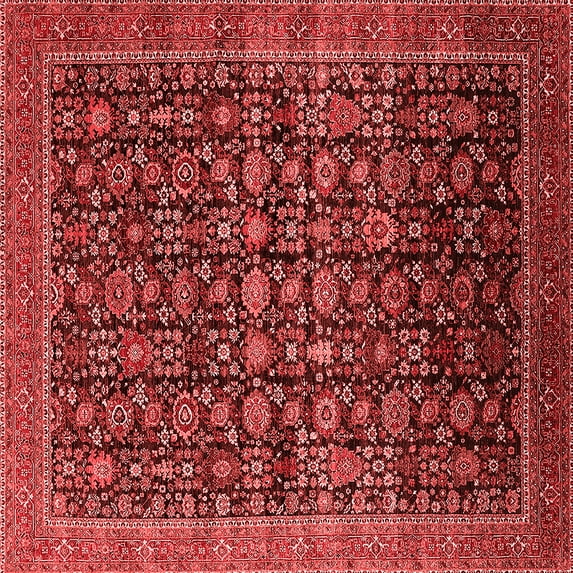 Ahgly Company Indoor Square Oriental Red Traditional Area Rugs, 6' Square