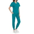 thumbnail image 2 of MLQIDK Womens Scrub Sets Plus Size Nursing Scrubs Stretchy V-Neck Scrub Pants and Tops Medical Scrub Sets Scrub Set Uniformes De Enfermeras De Mujer Sky Blue XL, 2 of 7