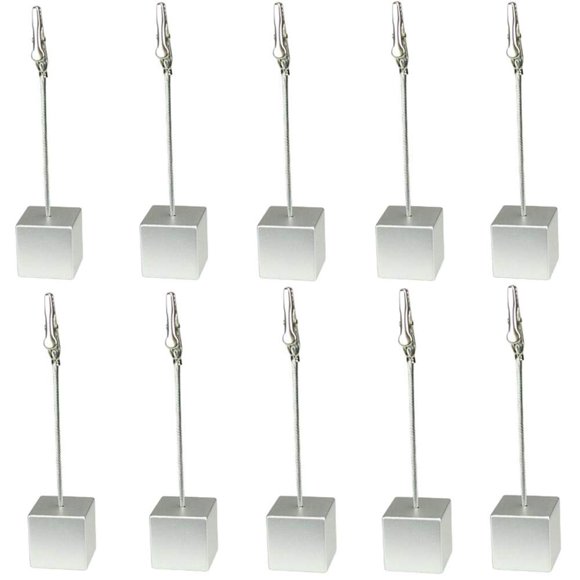 Support de Numéro de Table, Support de Carte Mémo, Support de Note, Support de Photos, Clip de Menu en Papier (argent) (10 Pcs)