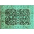 thumbnail image 1 of Ahgly Company Machine Washable Indoor Rectangle Oriental Turquoise Blue Traditional Area Rugs, 6' x 9', 1 of 4
