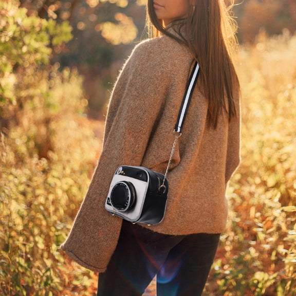 Soimiss Women Shoulder Handbag Camera Shape Black 1Pack