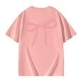 thumbnail image 5 of Byoo Toddler Girls Oversized Tee Shirt Bow Graphic Short Sleeve Crew Neck Print Tee Top Soft Cute T Shirt, 5 of 6